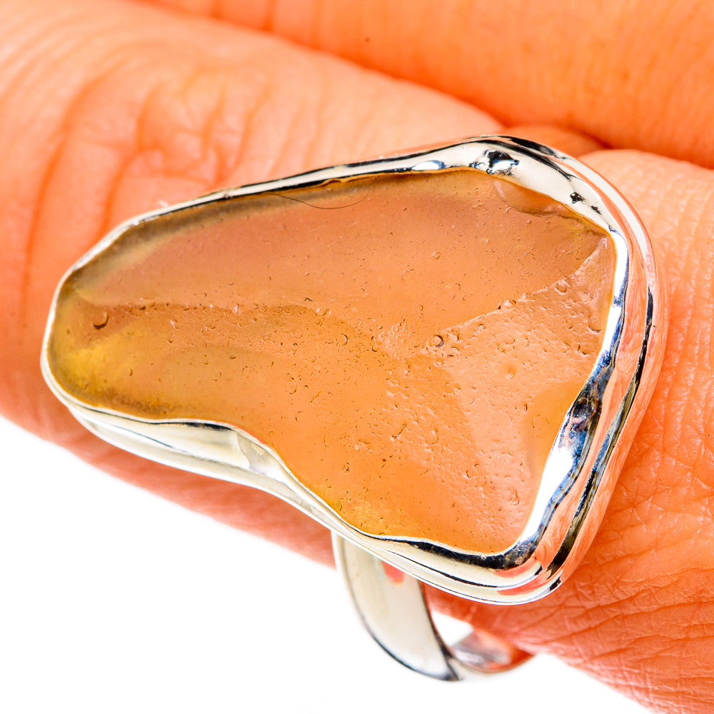 Libyan Desert Glass Rings handcrafted by Ana Silver Co - RING86948