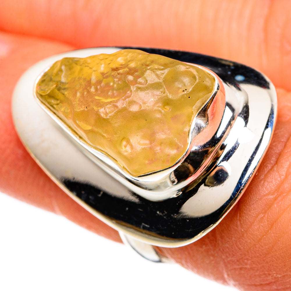 Libyan Desert Glass Rings handcrafted by Ana Silver Co - RING86949
