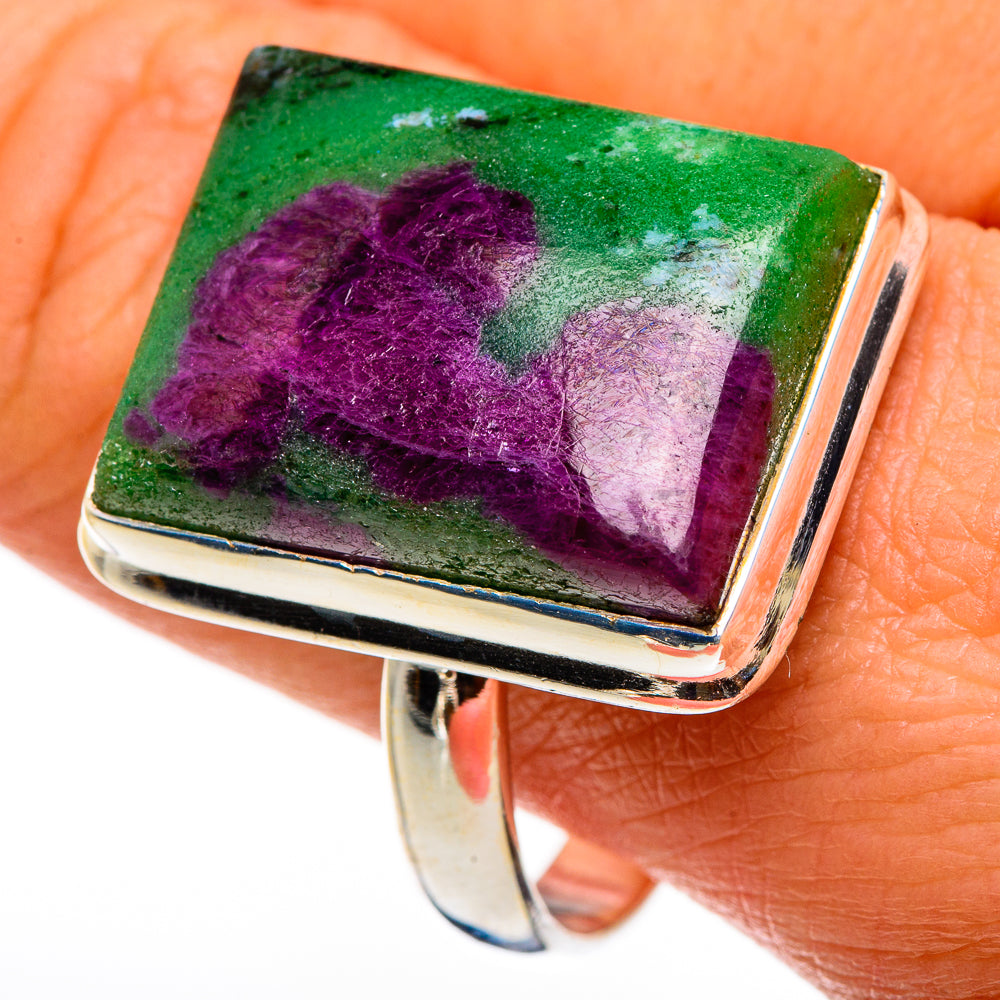 Ruby Zoisite Rings handcrafted by Ana Silver Co - RING86961