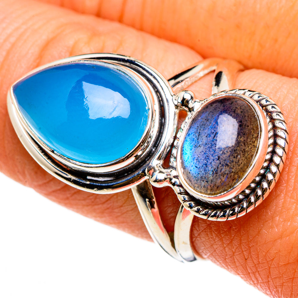 Aqua Chalcedony Rings handcrafted by Ana Silver Co - RING86972