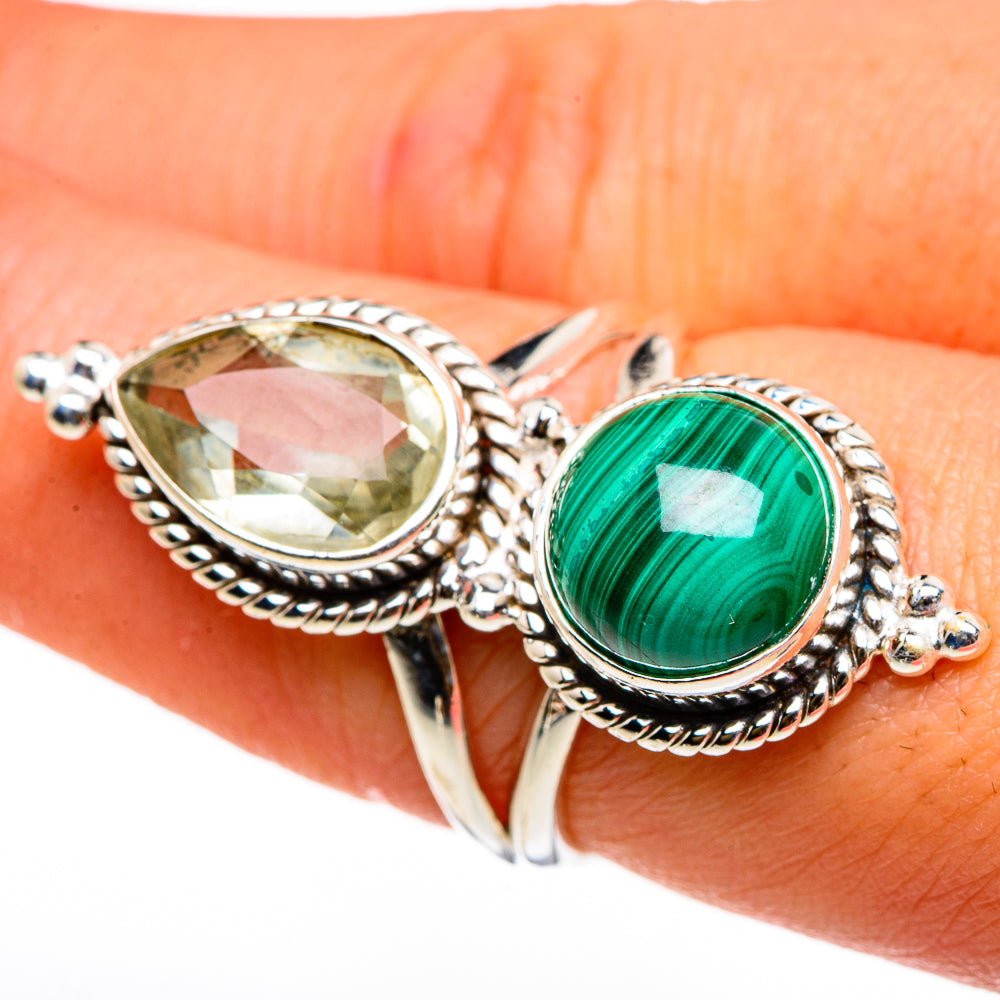 Malachite Rings handcrafted by Ana Silver Co - RING86984