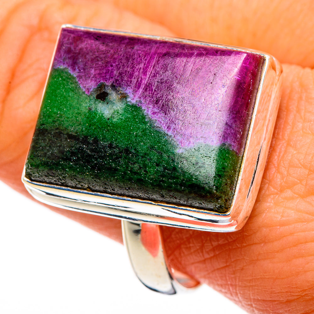 Ruby Zoisite Rings handcrafted by Ana Silver Co - RING86998