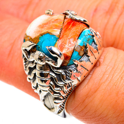 Spiny Oyster Turquoise Rings handcrafted by Ana Silver Co - RING86999