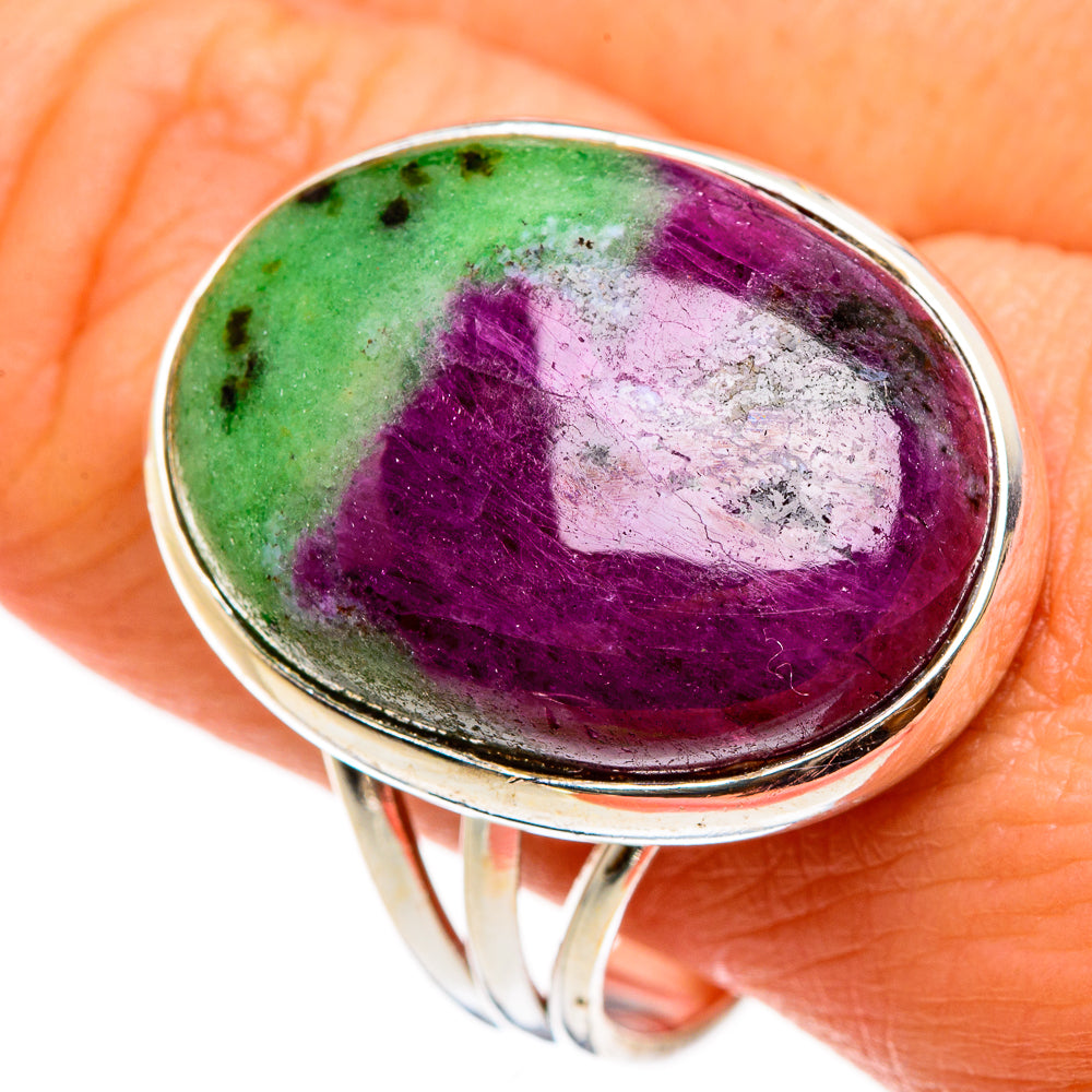 Ruby Zoisite Rings handcrafted by Ana Silver Co - RING87000