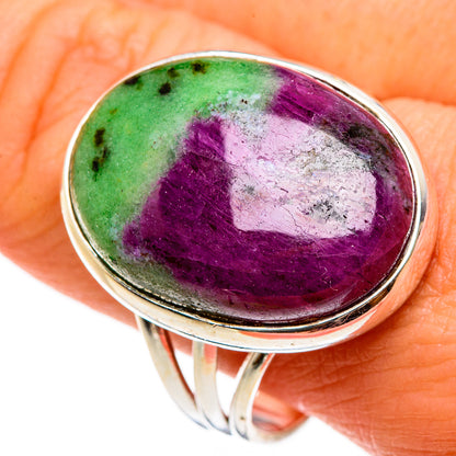 Ruby Zoisite Rings handcrafted by Ana Silver Co - RING87000