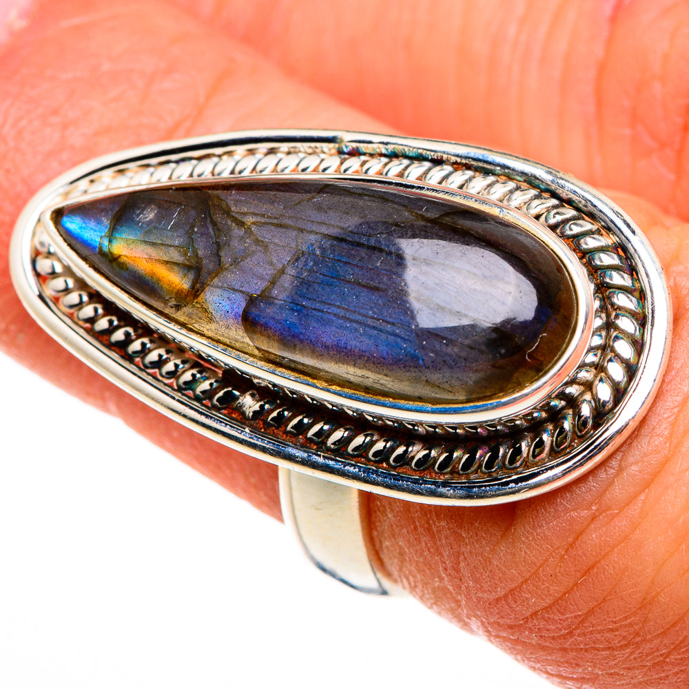 Labradorite Rings handcrafted by Ana Silver Co - RING87007