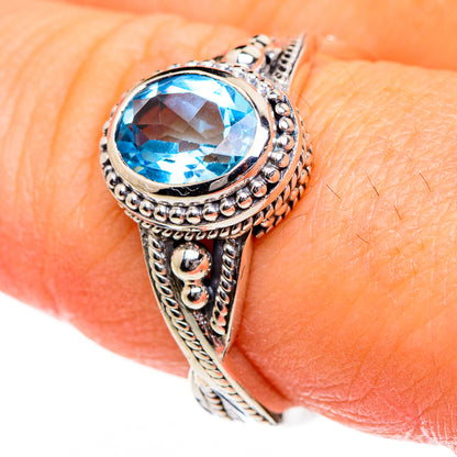 Blue Topaz Rings handcrafted by Ana Silver Co - RING87014