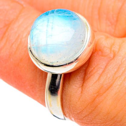 Rainbow Moonstone Rings handcrafted by Ana Silver Co - RING87017