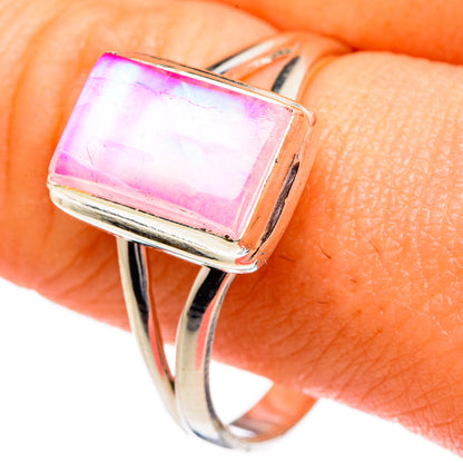 Pink Moonstone Rings handcrafted by Ana Silver Co - RING87022