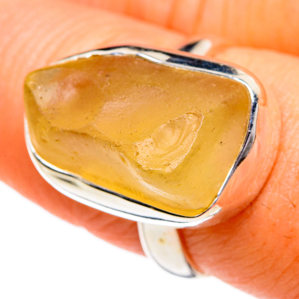 Libyan Desert Glass Rings handcrafted by Ana Silver Co - RING87041