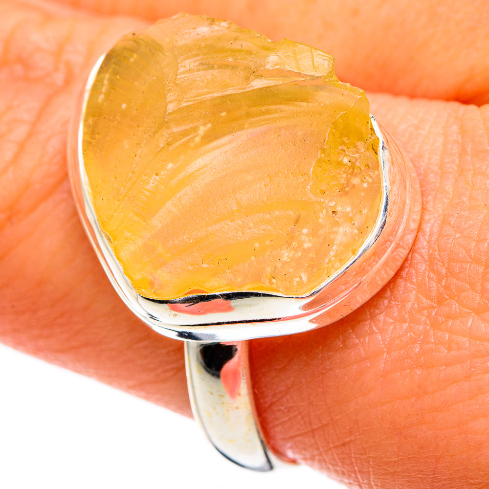 Libyan Desert Glass Rings handcrafted by Ana Silver Co - RING87060