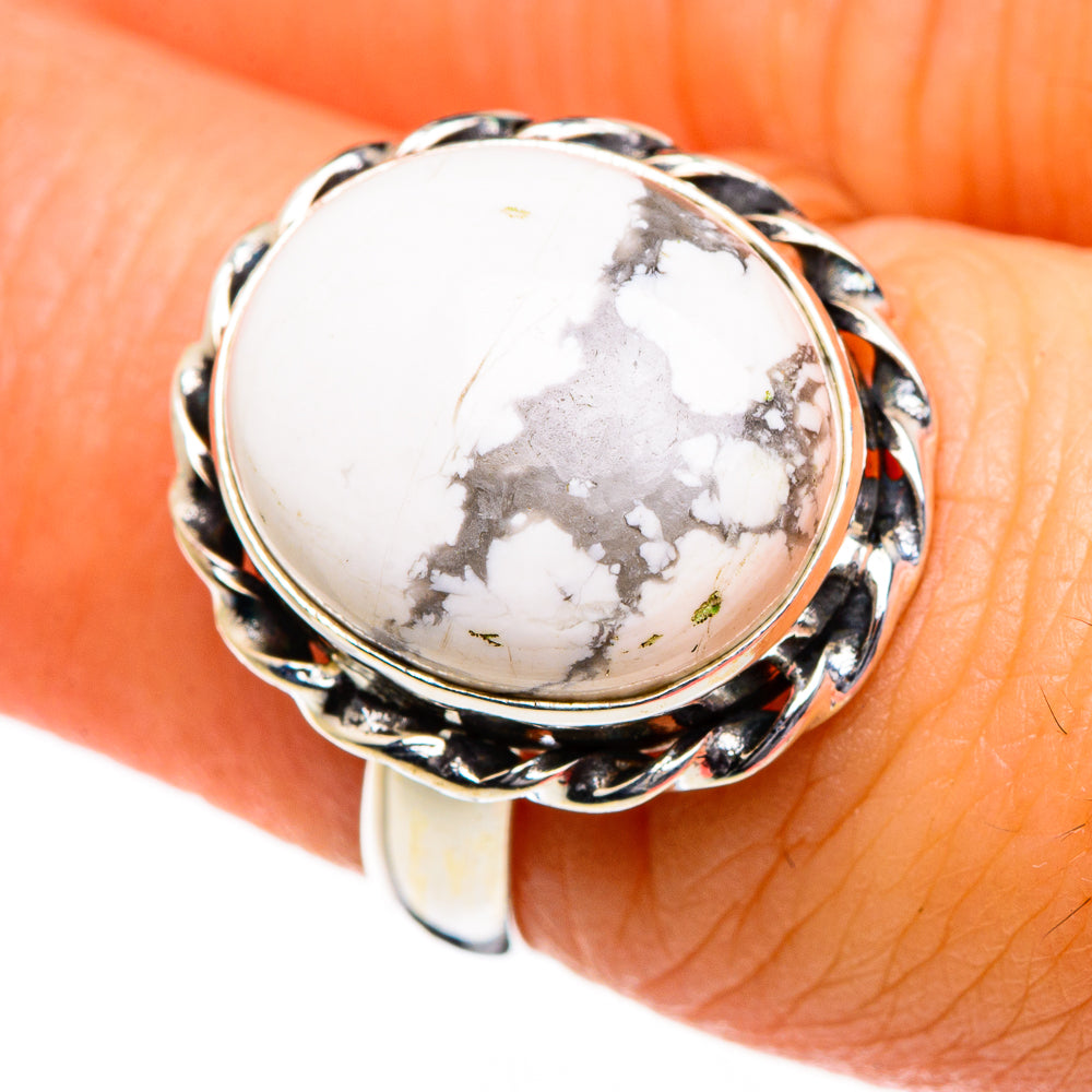 Howlite Rings handcrafted by Ana Silver Co - RING87067