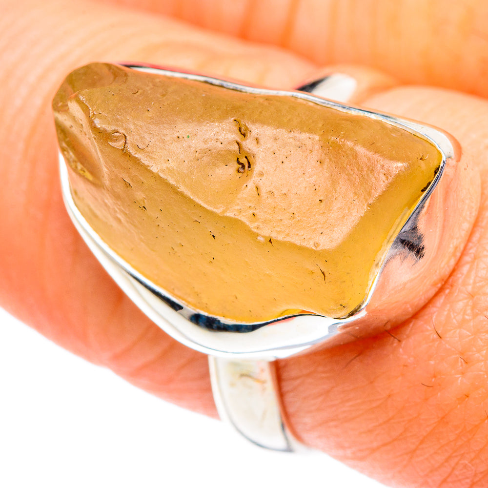 Libyan Desert Glass Rings handcrafted by Ana Silver Co - RING87078