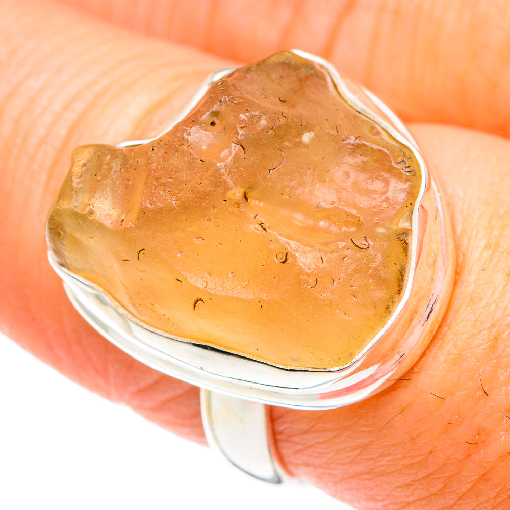 Libyan Desert Glass Rings handcrafted by Ana Silver Co - RING87079