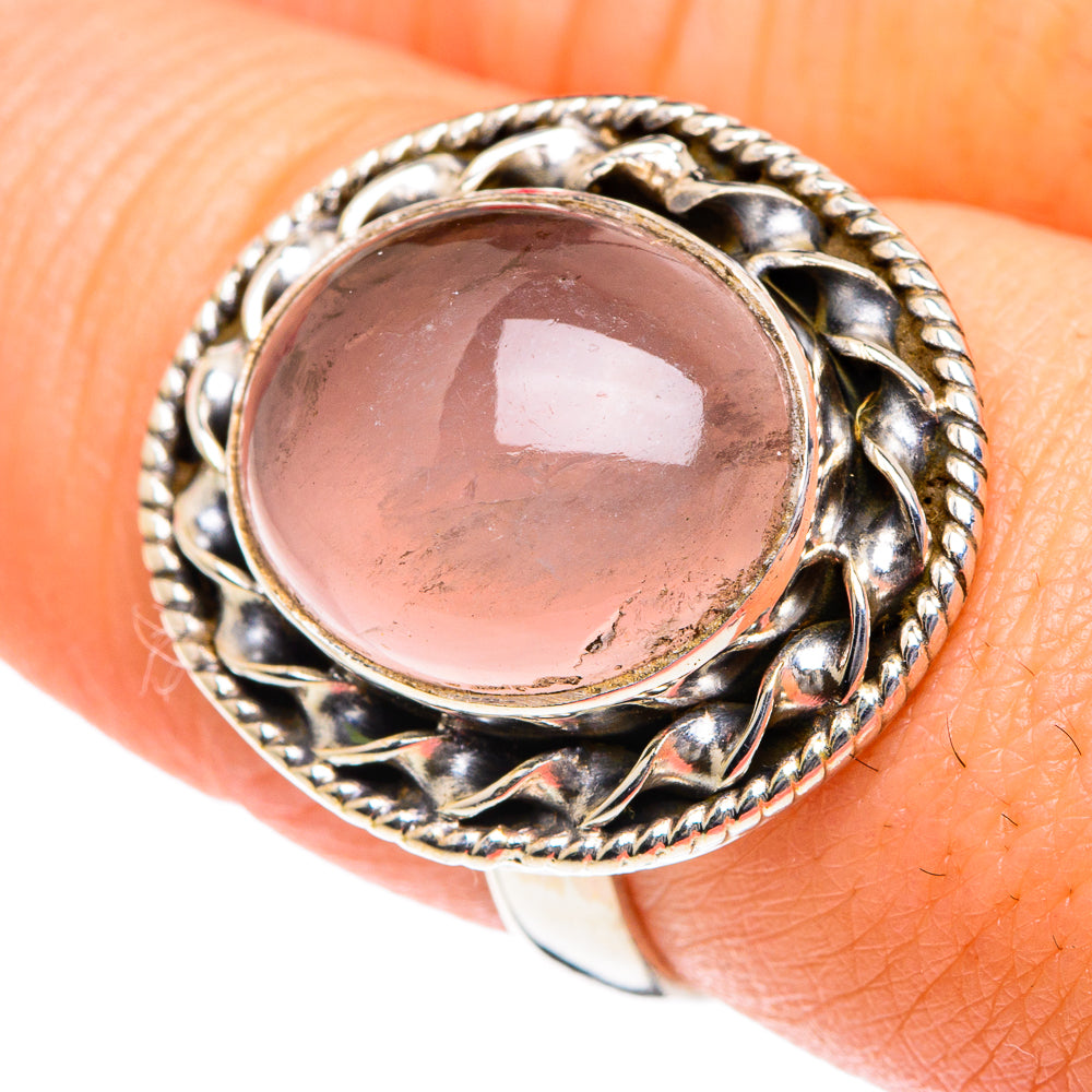 Rose Quartz Rings handcrafted by Ana Silver Co - RING87081