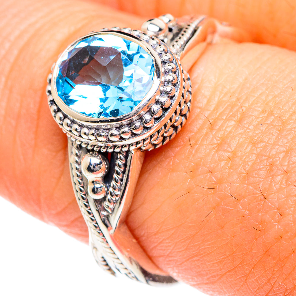 Blue Topaz Rings handcrafted by Ana Silver Co - RING87089