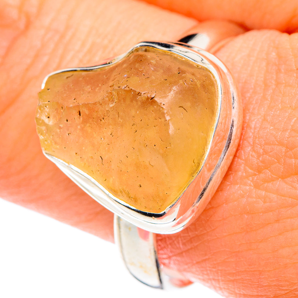 Libyan Desert Glass Rings handcrafted by Ana Silver Co - RING87096