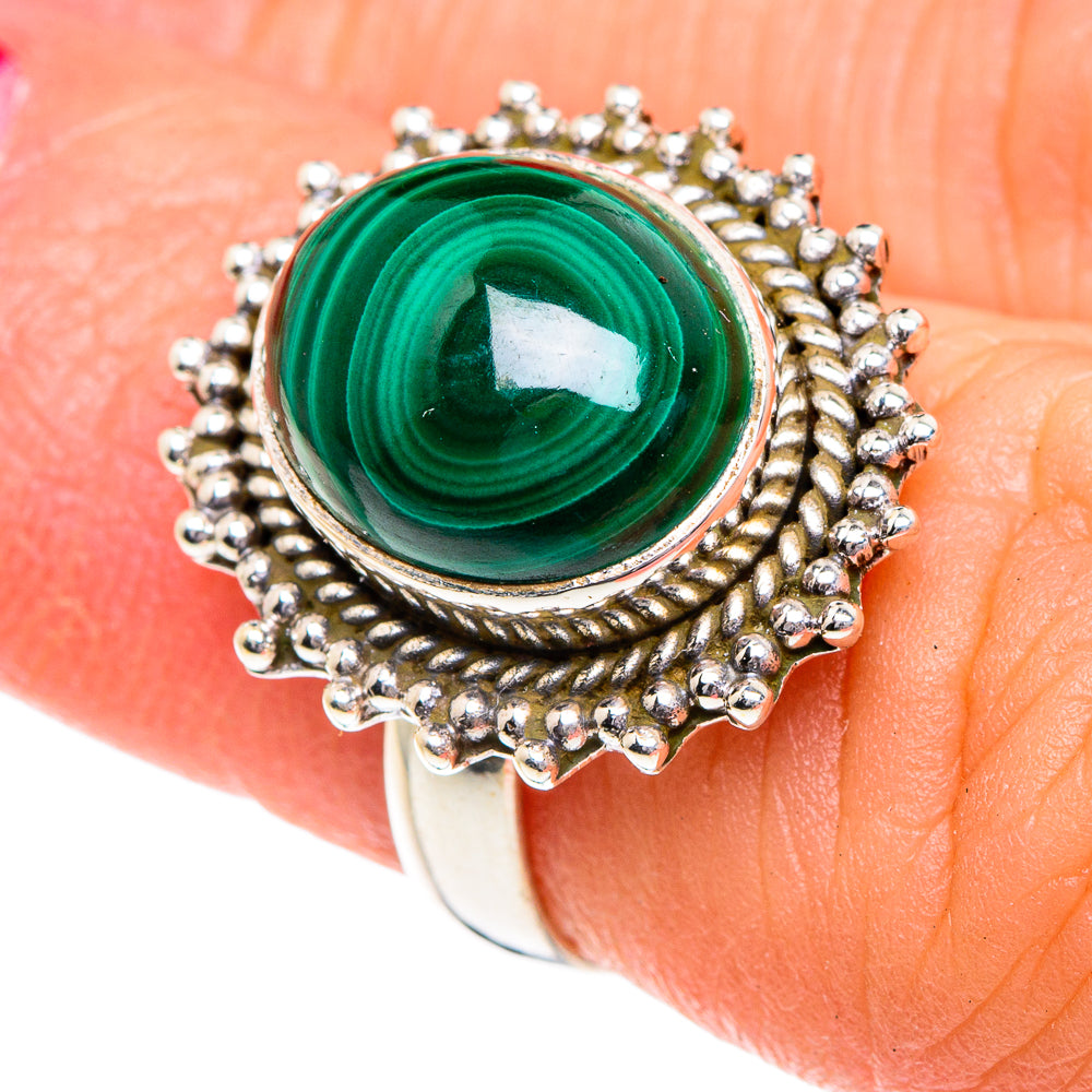 Malachite Rings handcrafted by Ana Silver Co - RING87108