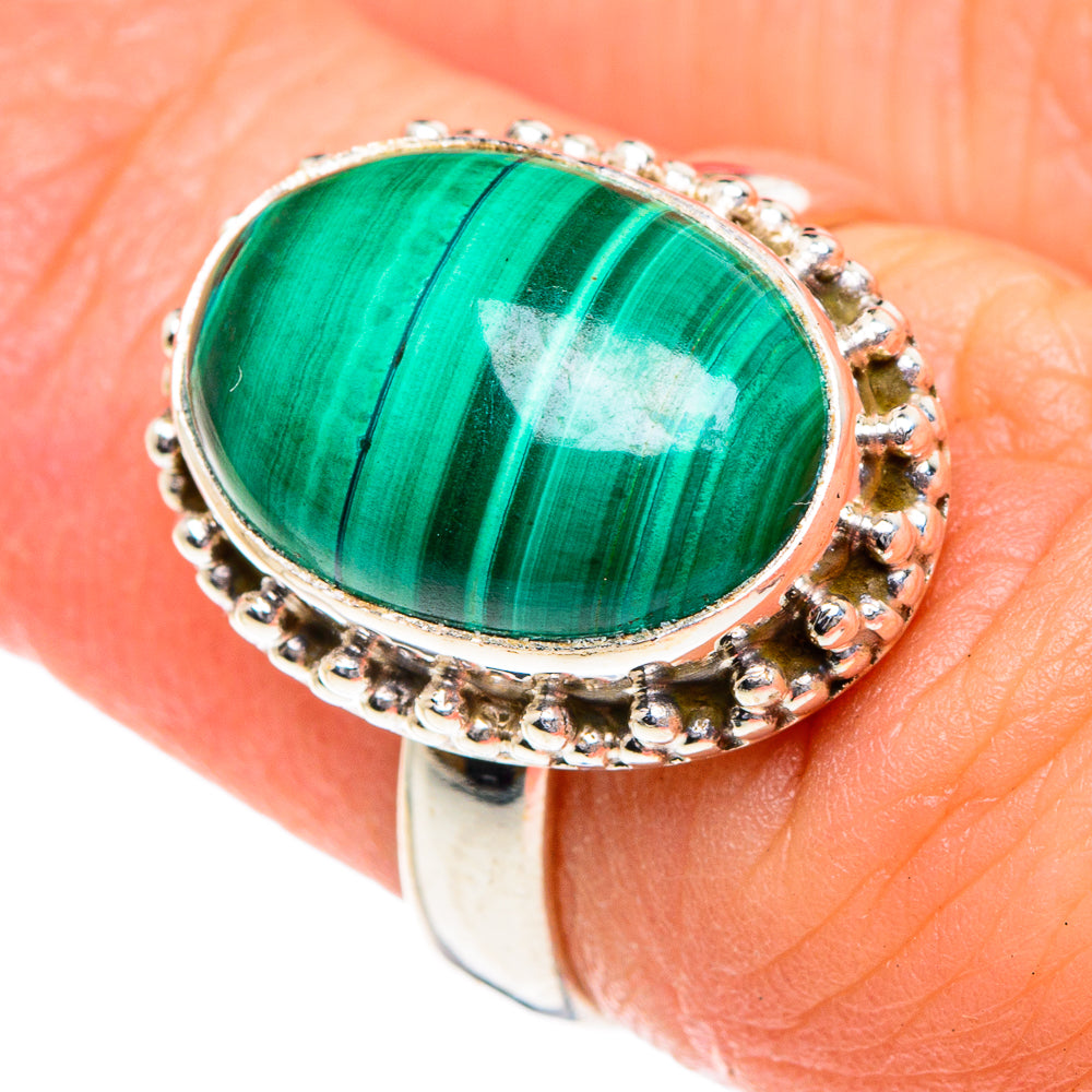 Malachite Rings handcrafted by Ana Silver Co - RING87125