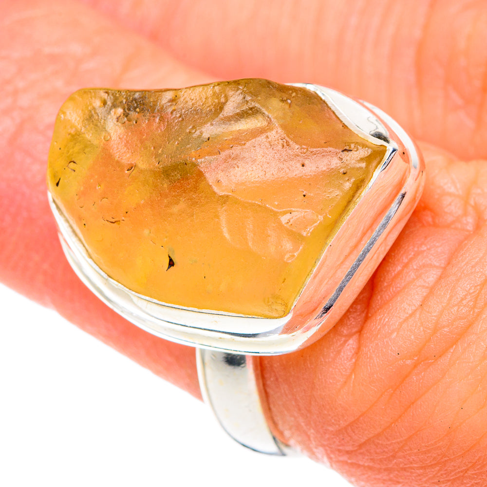 Libyan Desert Glass Rings handcrafted by Ana Silver Co - RING87130