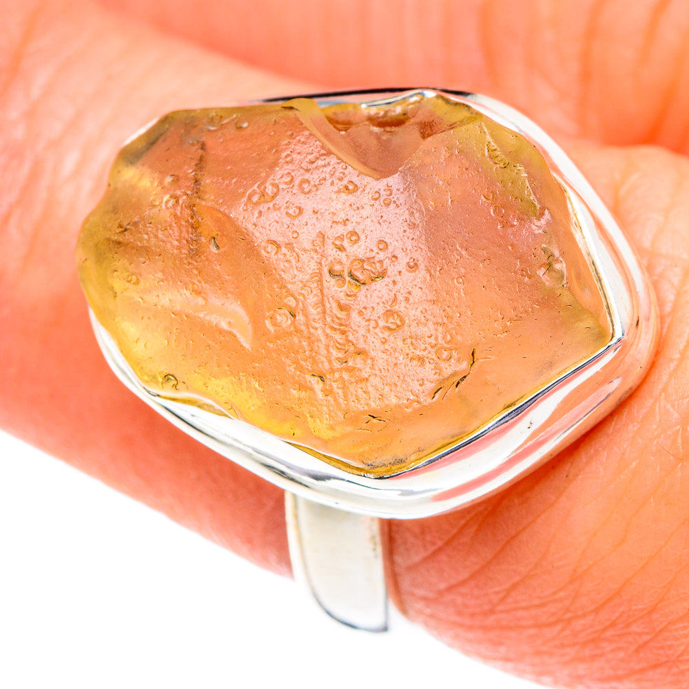 Libyan Desert Glass Rings handcrafted by Ana Silver Co - RING87143