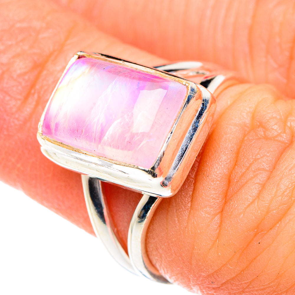Pink Moonstone Rings handcrafted by Ana Silver Co - RING87155