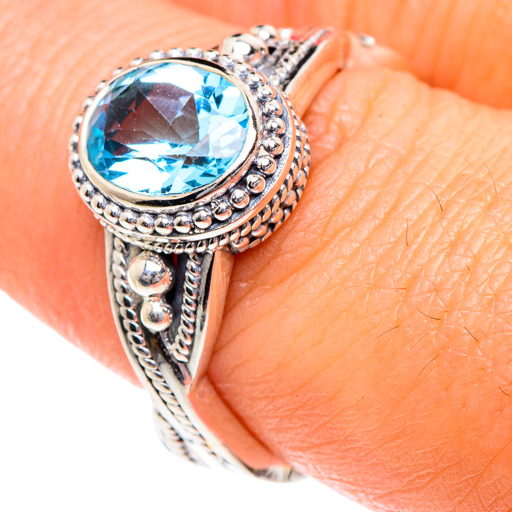 Blue Topaz Rings handcrafted by Ana Silver Co - RING87170
