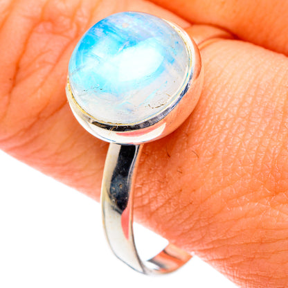 Rainbow Moonstone Rings handcrafted by Ana Silver Co - RING87180