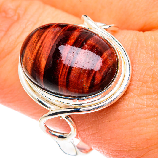 Red Tiger Eye Rings handcrafted by Ana Silver Co - RING87187