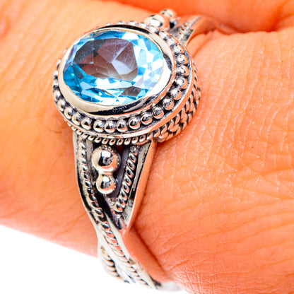 Blue Topaz Rings handcrafted by Ana Silver Co - RING87193