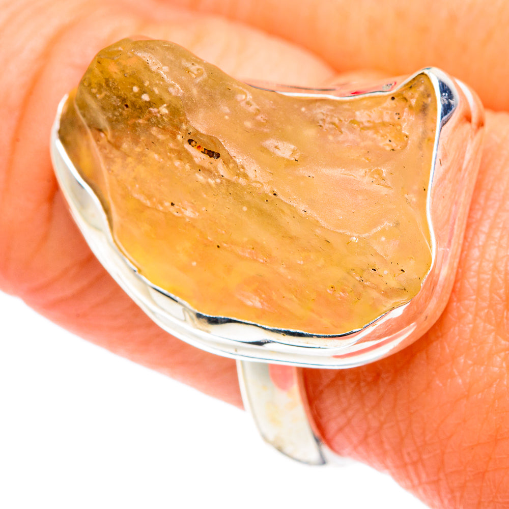 Libyan Desert Glass Rings handcrafted by Ana Silver Co - RING87195