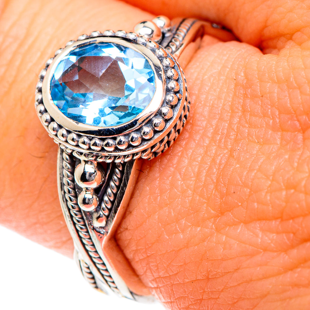 Blue Topaz Rings handcrafted by Ana Silver Co - RING87205