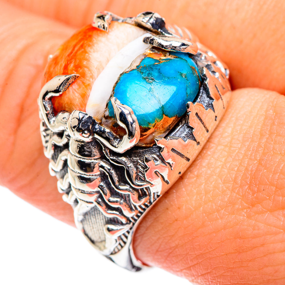 Spiny Oyster Turquoise Rings handcrafted by Ana Silver Co - RING87206