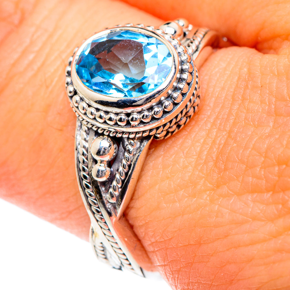 Blue Topaz Rings handcrafted by Ana Silver Co - RING87214