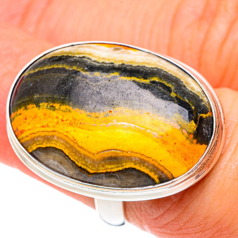 Bumble Bee Jasper Rings handcrafted by Ana Silver Co - RING87217