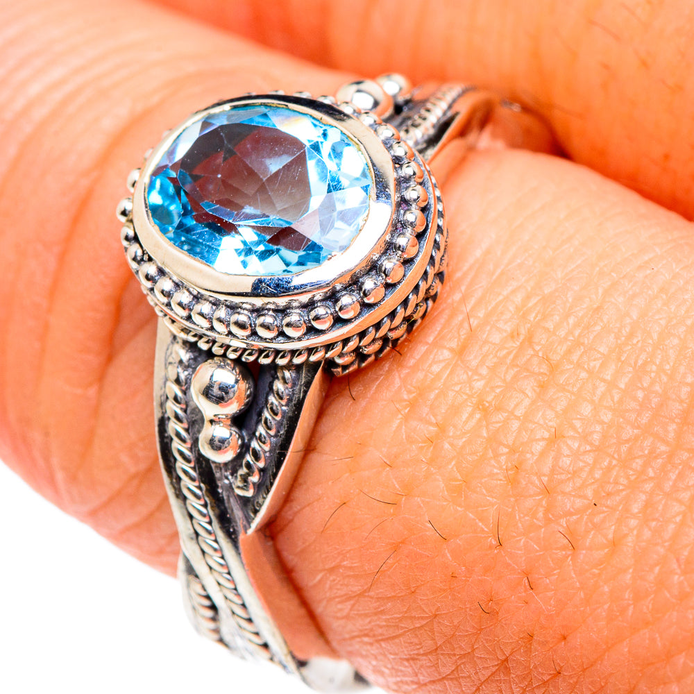 Blue Topaz Rings handcrafted by Ana Silver Co - RING87233