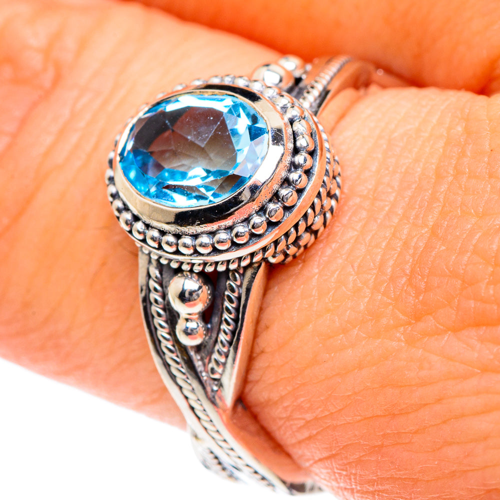 Blue Topaz Rings handcrafted by Ana Silver Co - RING87241