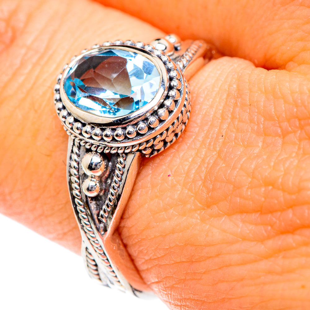 Blue Topaz Rings handcrafted by Ana Silver Co - RING87252