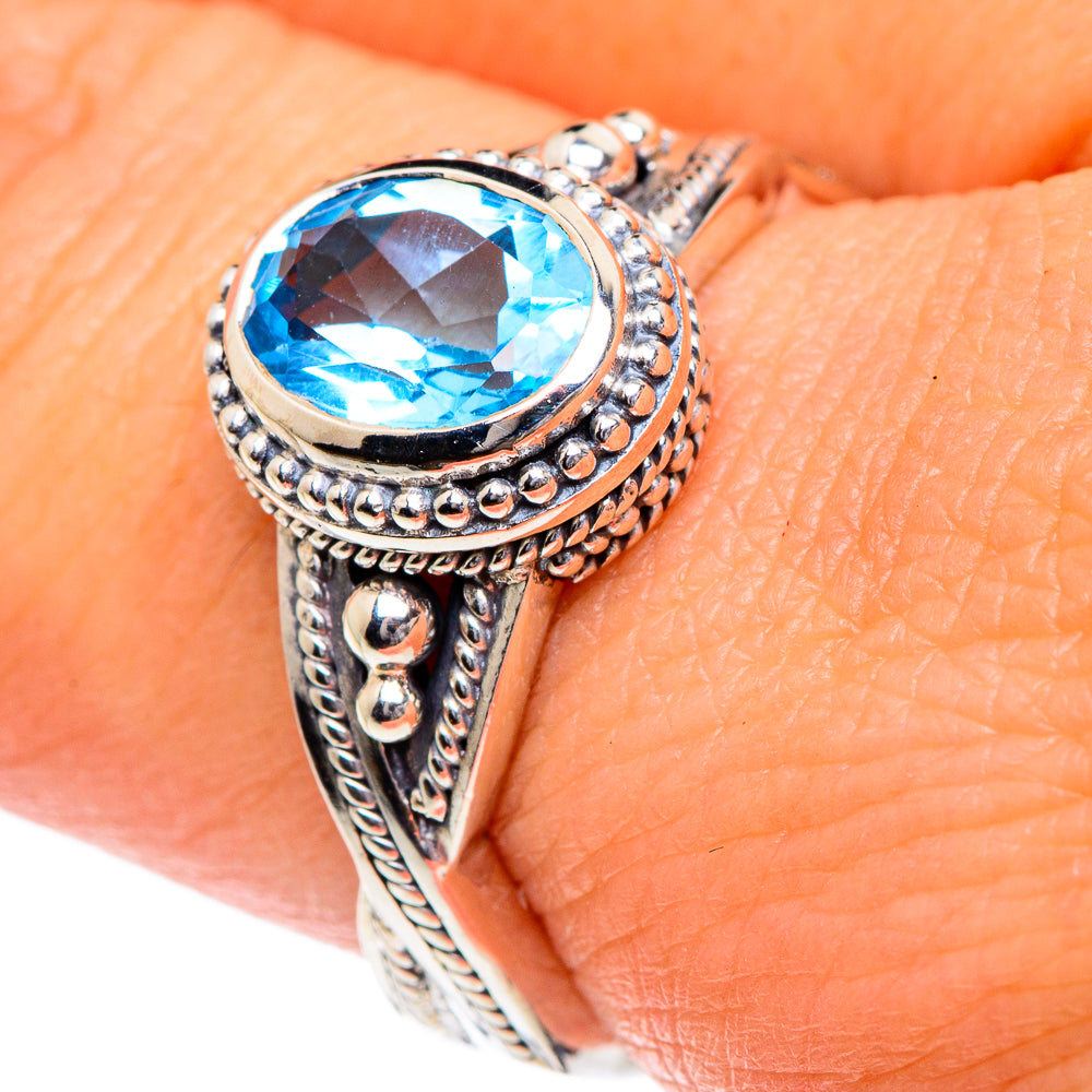 Blue Topaz Rings handcrafted by Ana Silver Co - RING87273