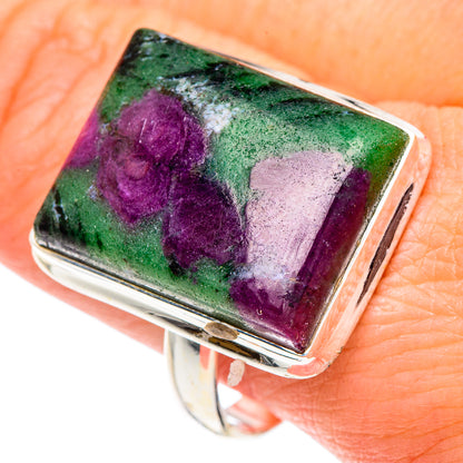 Ruby Zoisite Rings handcrafted by Ana Silver Co - RING87274