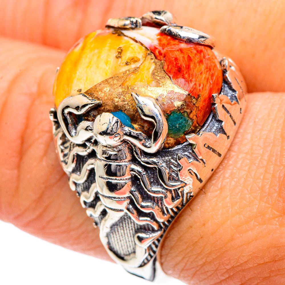 Spiny Oyster Turquoise Rings handcrafted by Ana Silver Co - RING87296