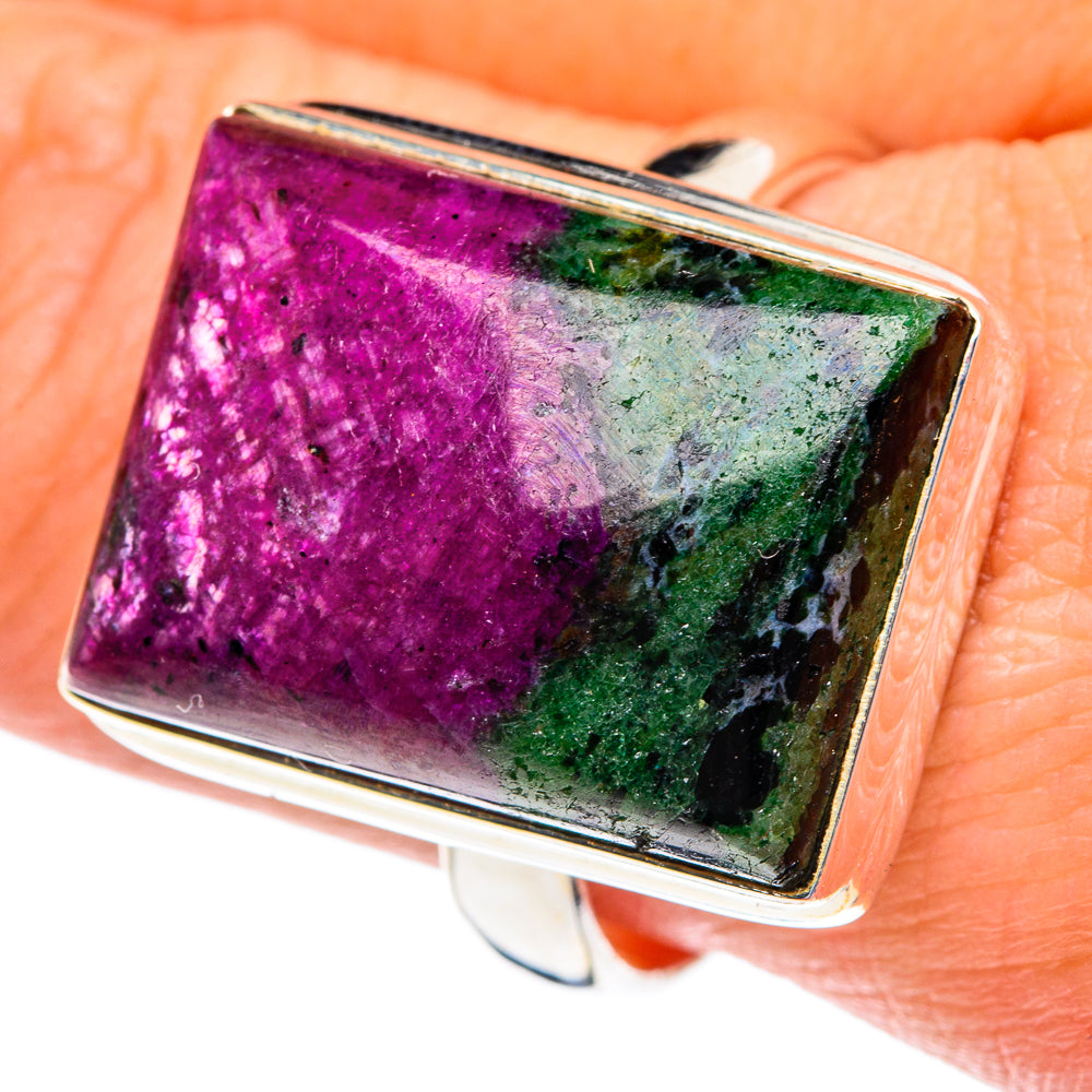 Ruby Zoisite Rings handcrafted by Ana Silver Co - RING87300