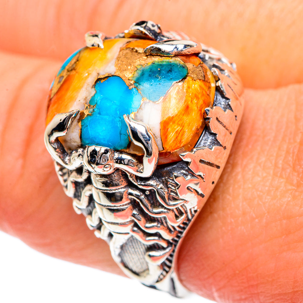 Spiny Oyster Turquoise Rings handcrafted by Ana Silver Co - RING87301
