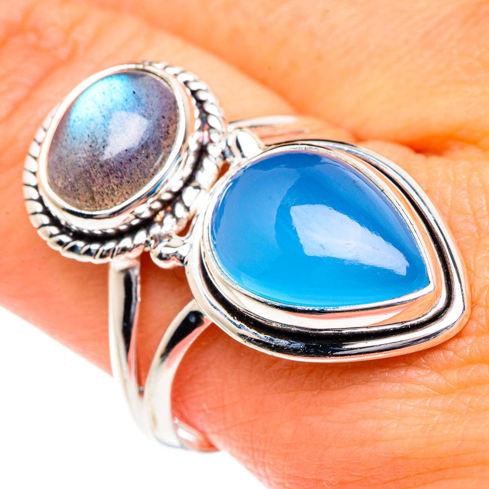 Aqua Chalcedony Rings handcrafted by Ana Silver Co - RING87308