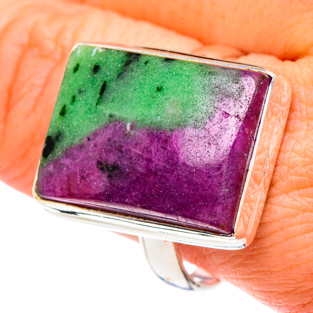 Ruby Zoisite Rings handcrafted by Ana Silver Co - RING87316