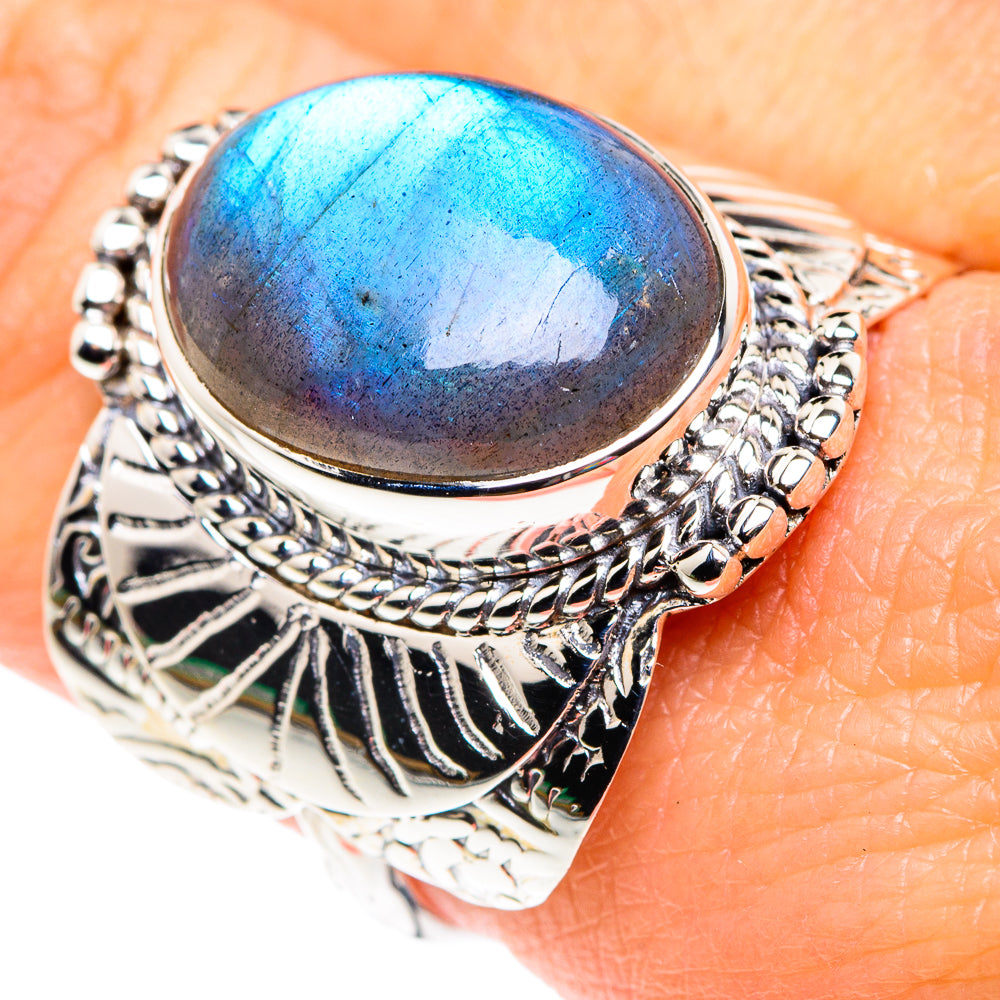 Labradorite Rings handcrafted by Ana Silver Co - RING87357