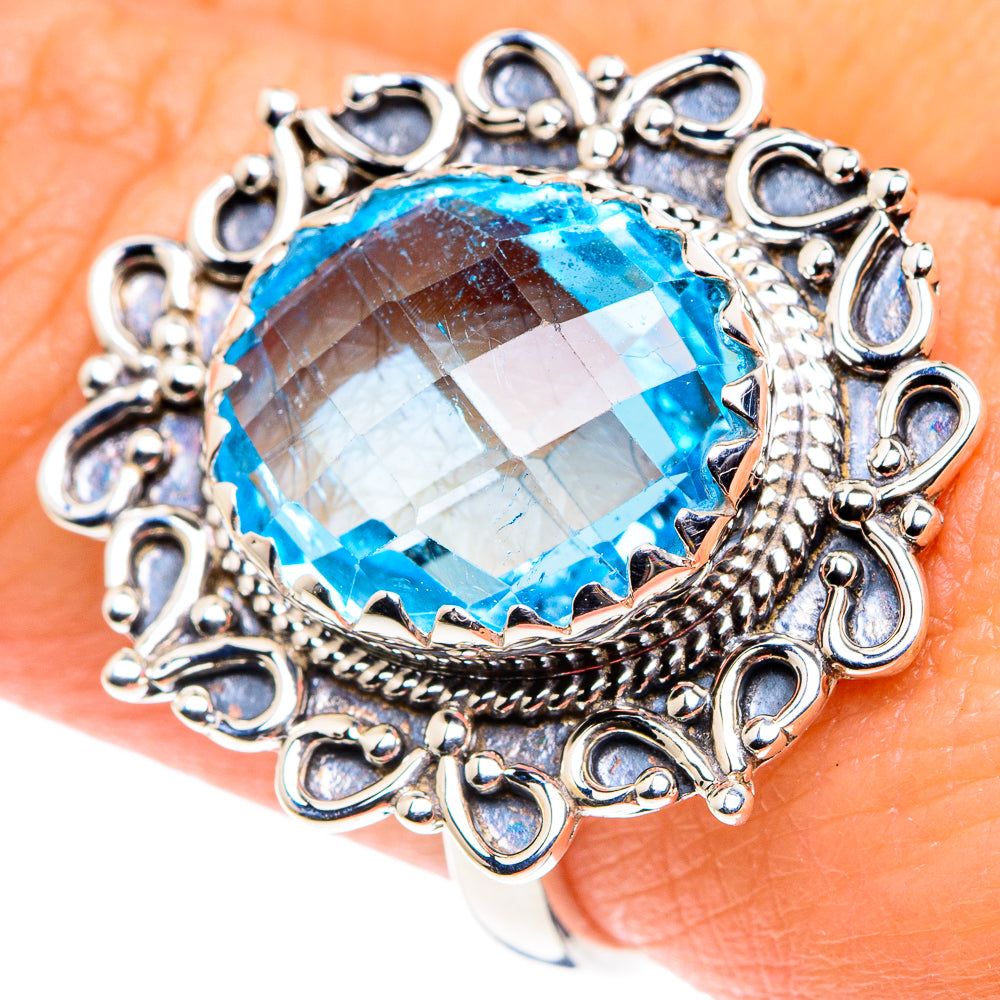 Blue Topaz Rings handcrafted by Ana Silver Co - RING87364