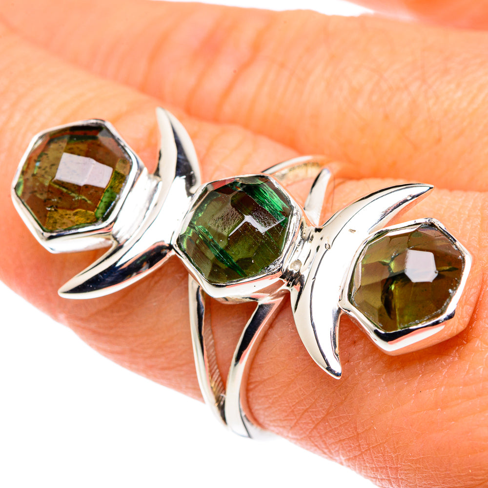 Green Tourmaline Rings handcrafted by Ana Silver Co - RING87378