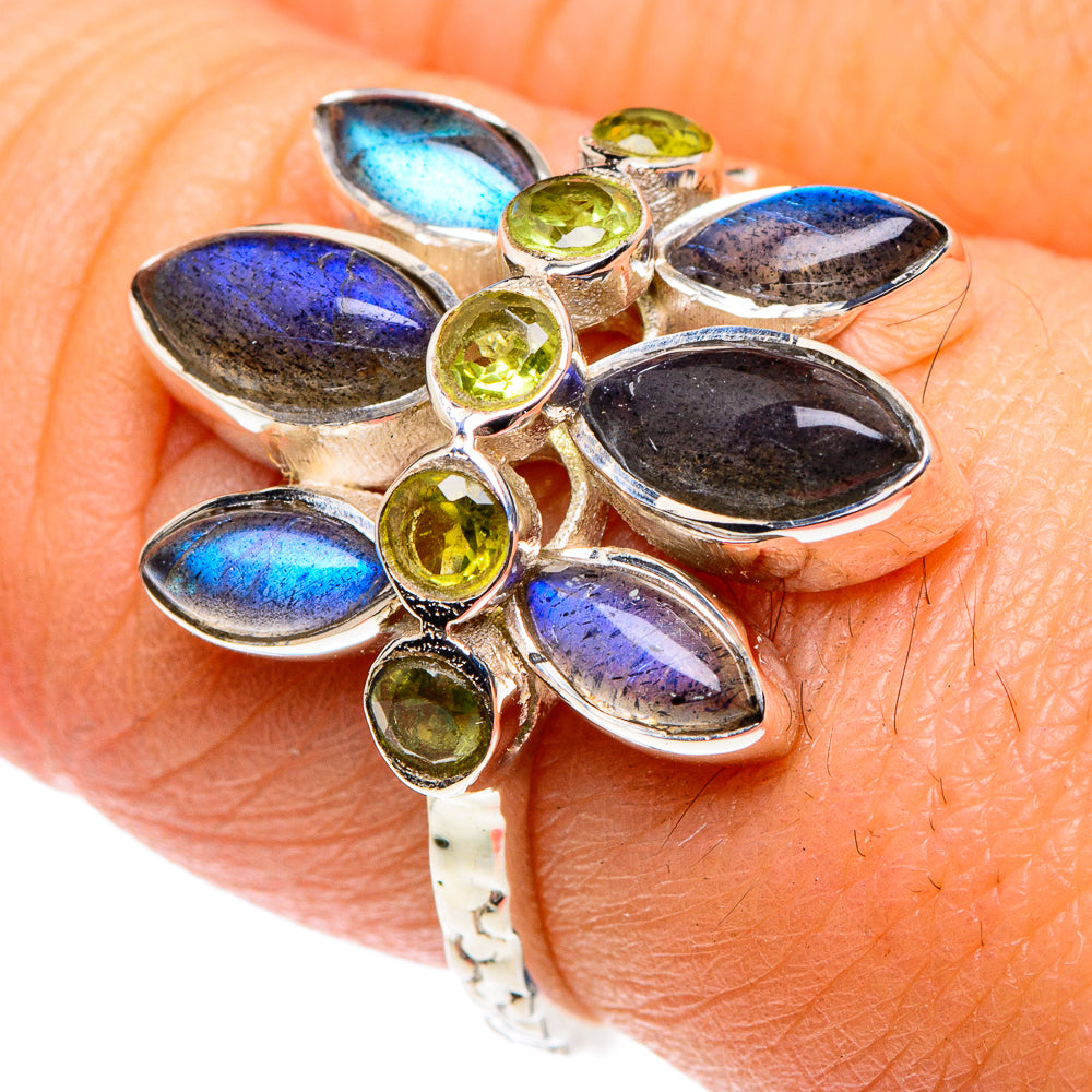 Labradorite, Blue Topaz Rings handcrafted by Ana Silver Co - RING87388