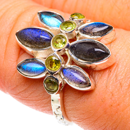 Labradorite, Blue Topaz Rings handcrafted by Ana Silver Co - RING87388